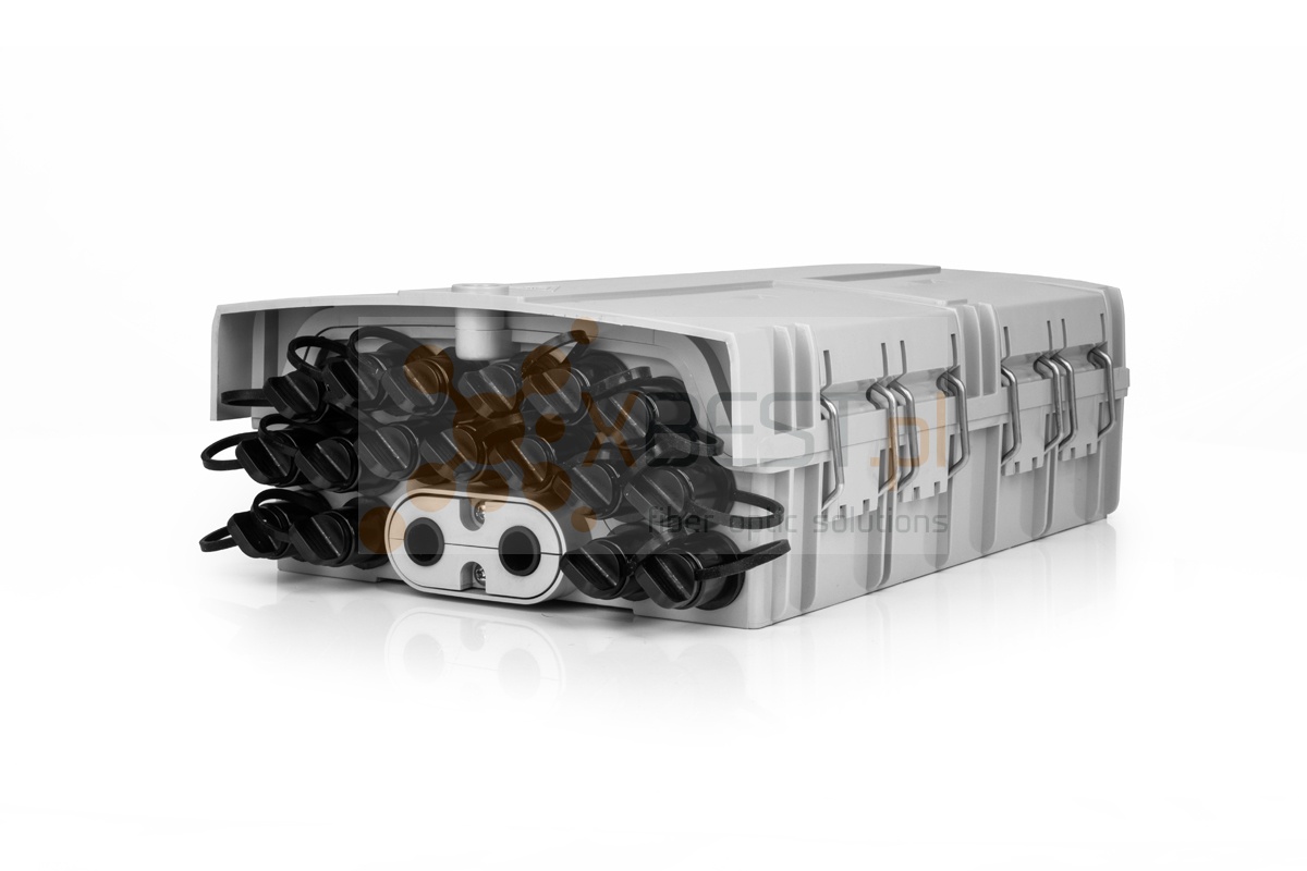 Fibre optic splice closure Tracom FTTX MDU G17 uncut port + 17x Adapter HMSC-SC 48J GREY