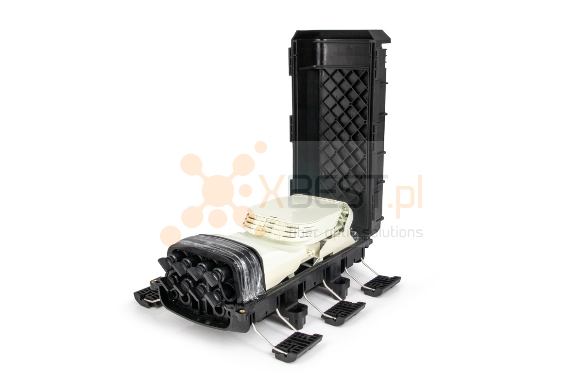 Mufa światłowodowa Tracom FTTX MDU N08 4IN + 8x Adapter HMSC-SC 57J 1x8PLC BLACK