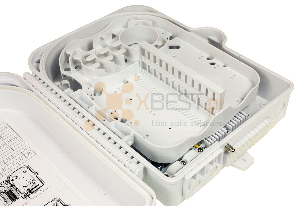 Mufa światłowodowa Tracom FTTX MDU E24 (uncut port) +Patch Panel WHITE