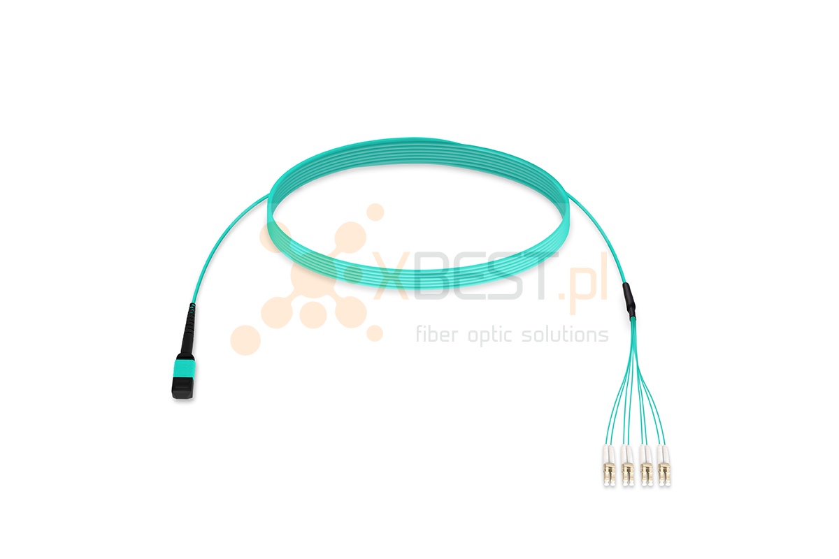 MultiPatchcord ConnLink SILVER 8x OM3 Typ B LC/UPC-MPO(F) 2M 3.0mm TURQUOISE LSZH
