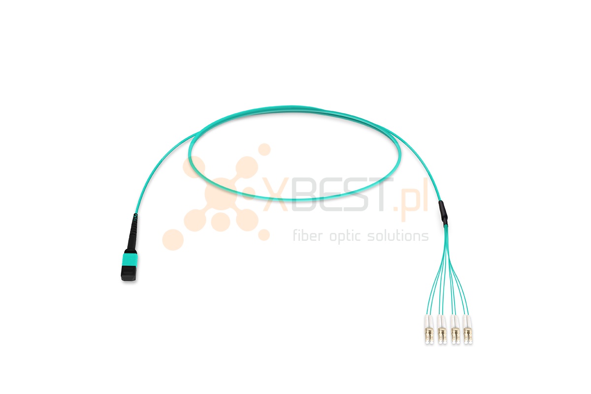MultiPatchcord ConnLink SILVER 8x OM3 Typ B LC/UPC-MPO(F) 1M 3.0mm TURQUOISE LSZH
