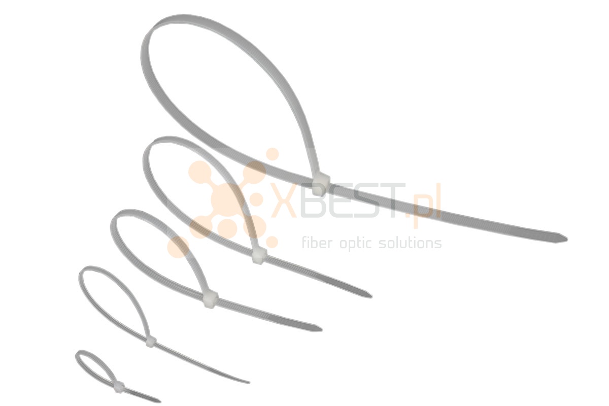 Opaski zaciskowe PVC (trytytki) 1-zapięciowe, 500x7.6mm 250szt WHITE