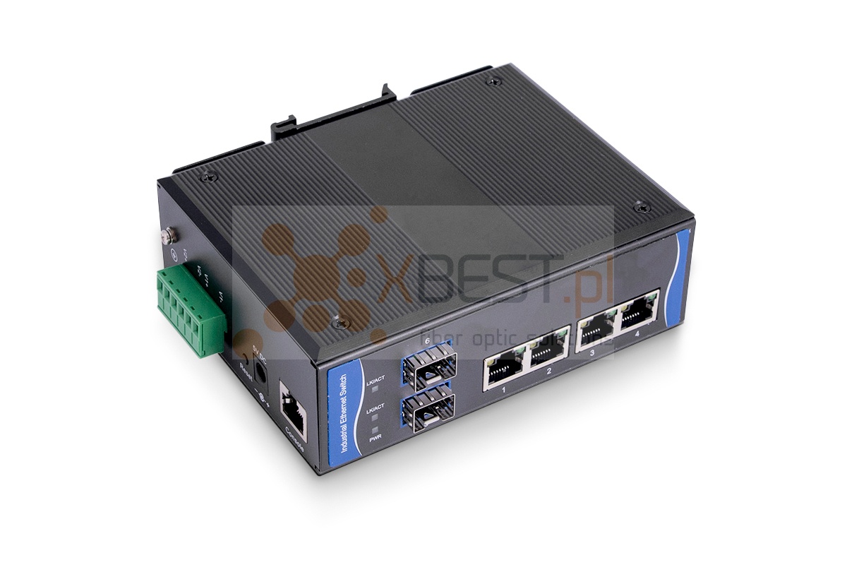 OptecLink SW-7M0204P-GE Managed Industrial PoE Switch (4x10/100/1000Base-TX PoE Ports + 2x1000Base-FX SFP Ports)
