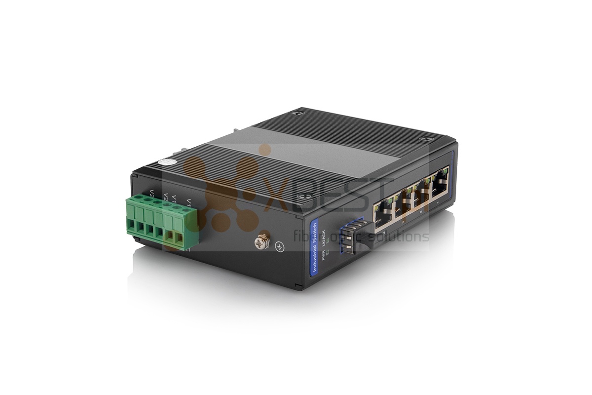 OptecLink U-ISW-1FX4TX-1G Unmanaged Industrial Switch (4x10/100/1000Base-TX Ports + 1x1000Base-FX SFP Ports)
