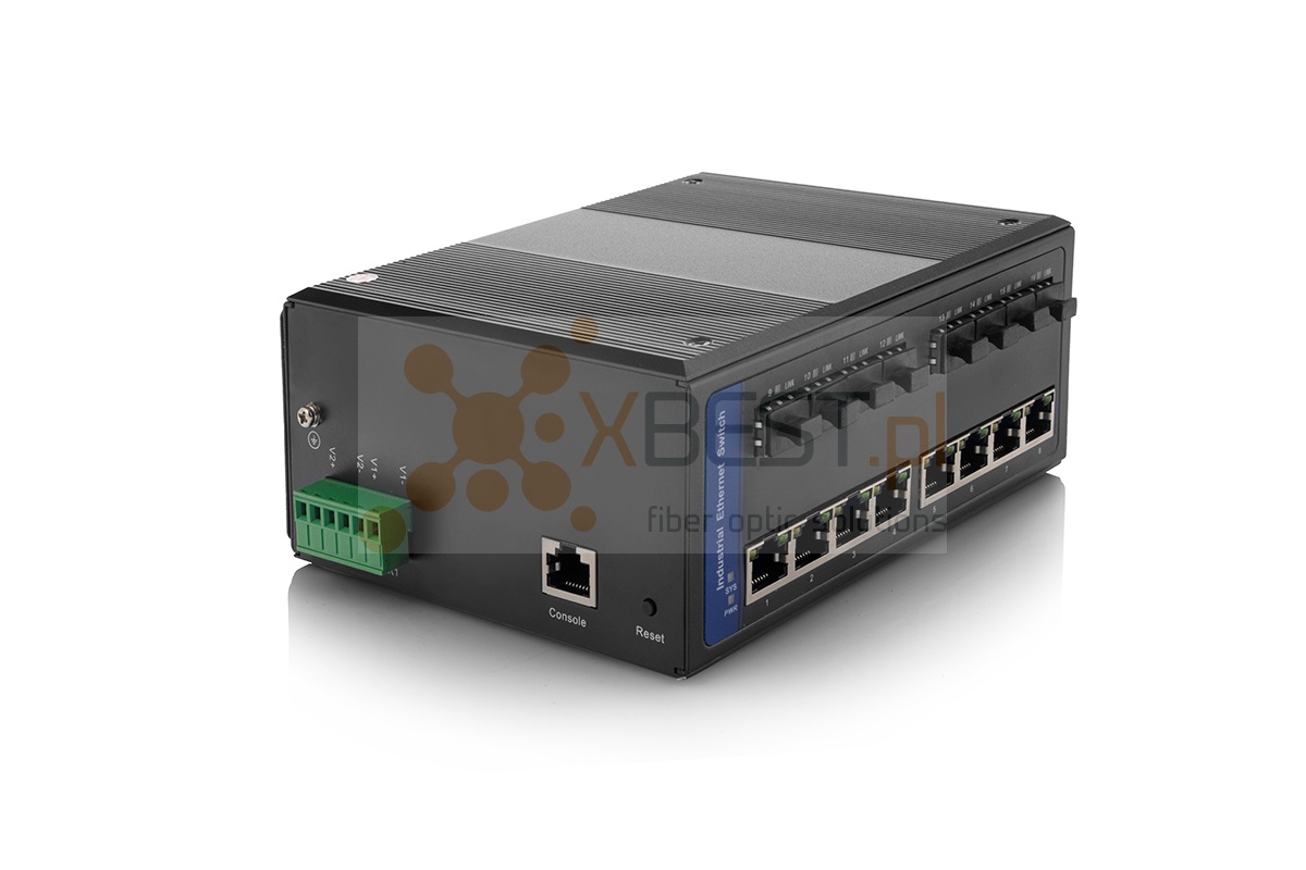 OptecLink U-ISW-8FX8TX-1G Unmanaged Industrial Switch (8x10/100/1000Base-TX Ports + 8x1000Base-FX SFP Ports)