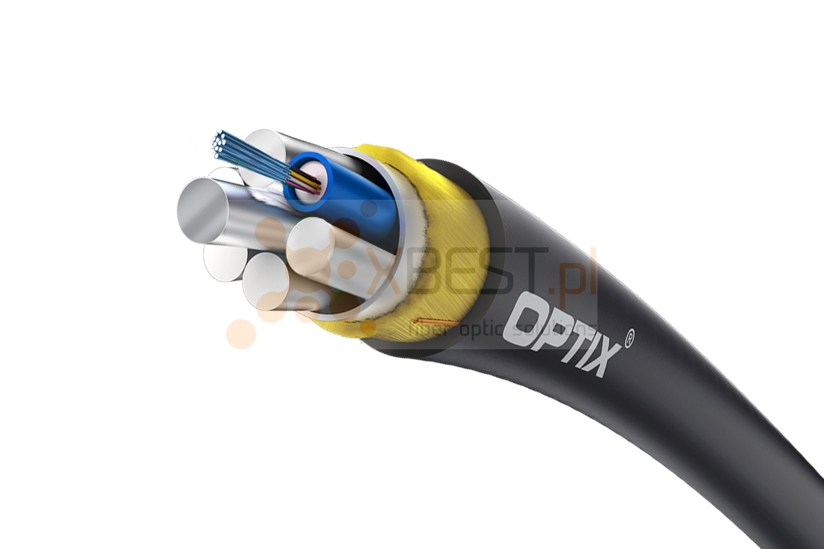 OPTIX cable ADSS-XOTKtsdD AC105 12x9/125 1T12F ITU-T G.652D 2.7kN (SPAN 50m)