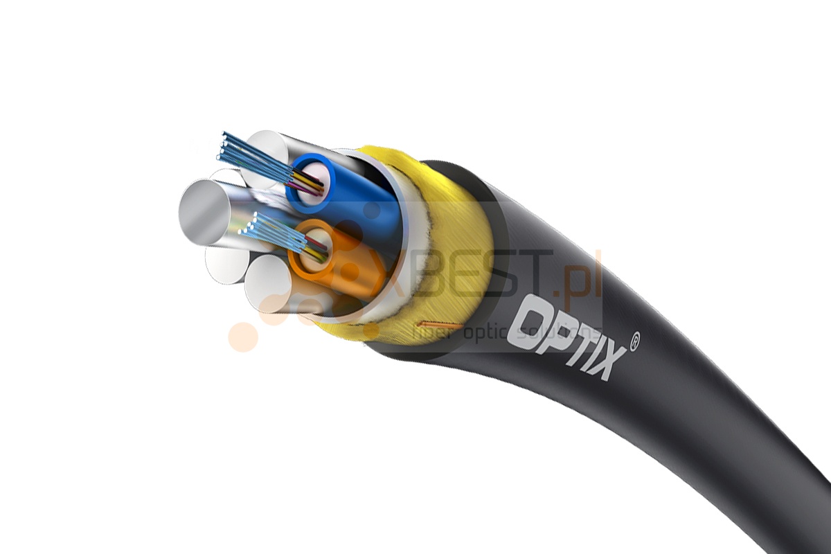 OPTIX cable ADSS-XOTKtsdD AC105 12x9/125 2T6F ITU-T G.652D 2.7kN (SPAN 50m)