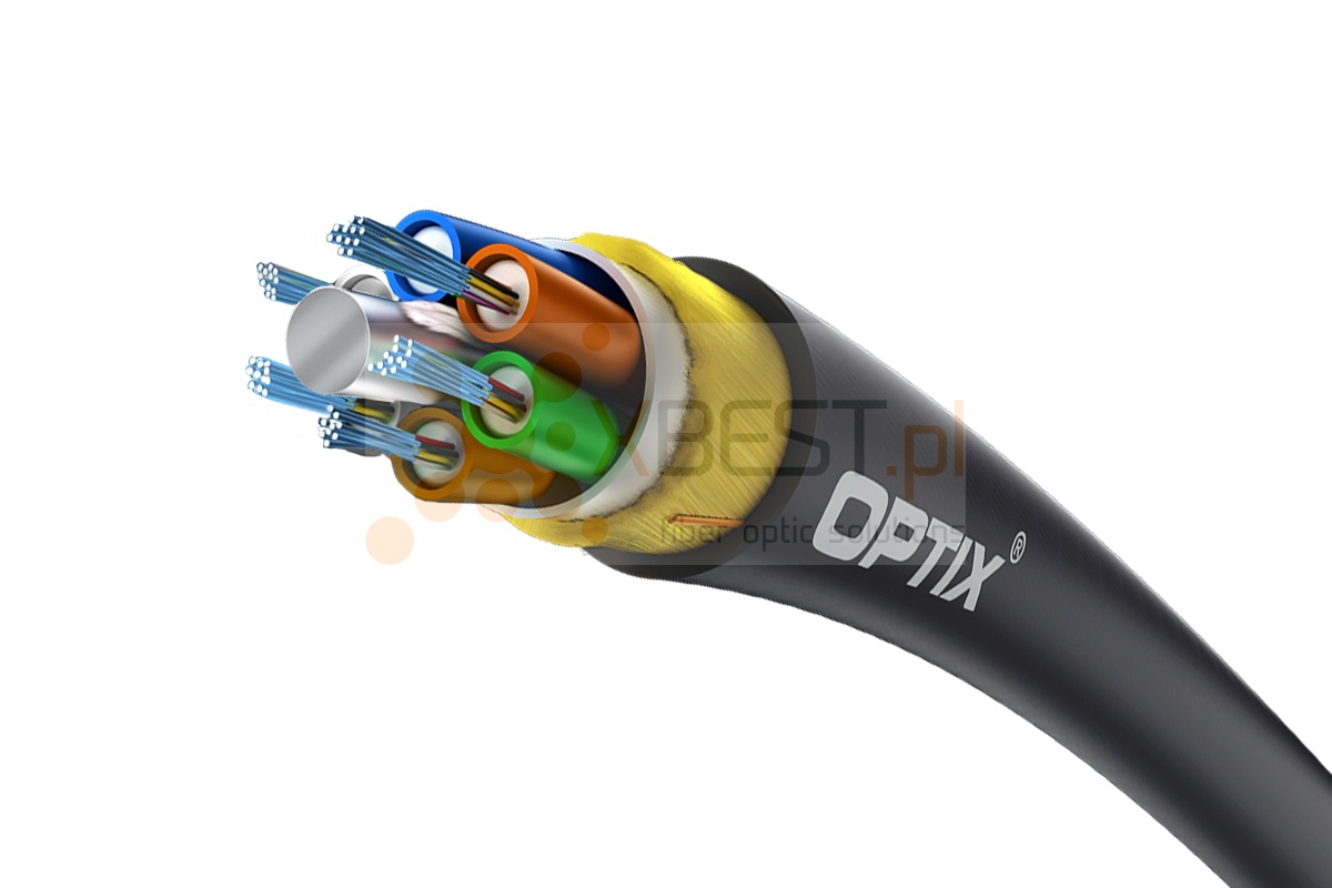 OPTIX cable ADSS-XOTKtsdD AC105 72x9/125 6T12F ITU-T G.652D 2.7kN (SPAN 50m)