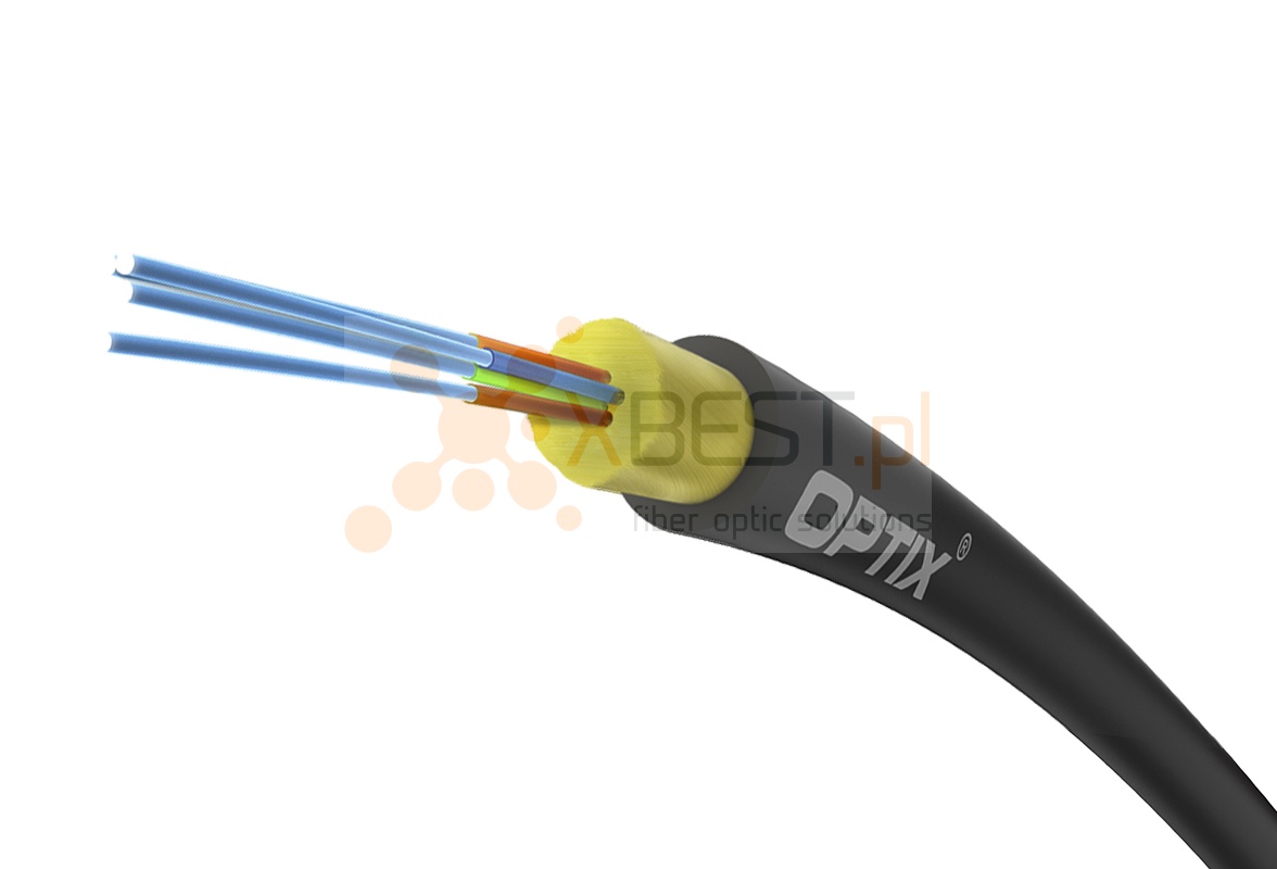 OPTIX cable AirFlow S-QOTKSdD 4x9/125 (4x250µm) ITU-T G.657A2 0.8kN (SPAN 80m) - 1000m BOX