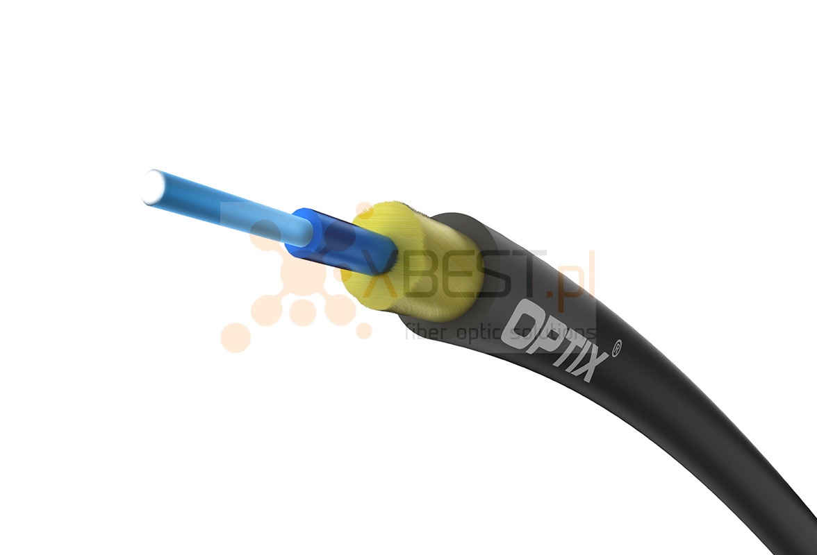 OPTIX cable AirFlow S-QOTKSdD 1x9/125 (0.9mm) ITU-T G.657A2 0.8kN (SPAN 80m) - 1000m BOX