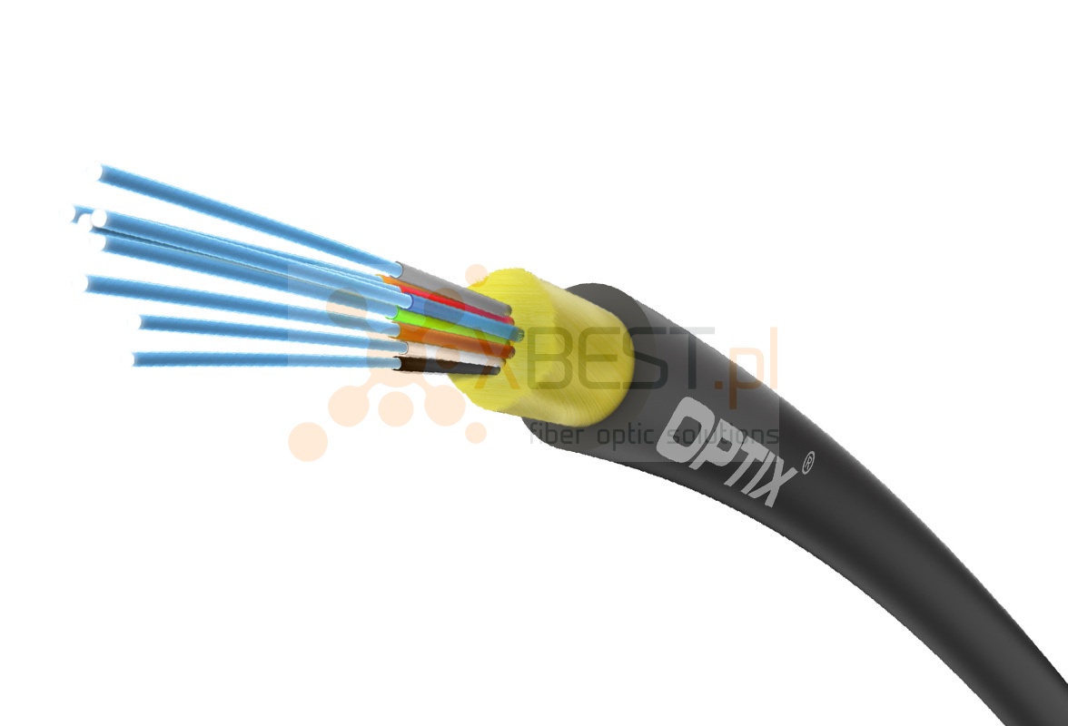 OPTIX cable AirFlow S-QOTKSdD 8x9/125 (8x250µm) ITU-T G.657A2 0.8kN (SPAN 80m) - 1000m BOX