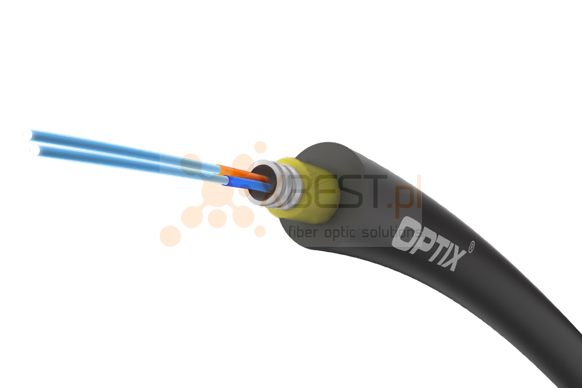 OPTIX cable Armoured ZW-NOTKSD UNAC101 2F G.657A2 BLACK 1 km/box