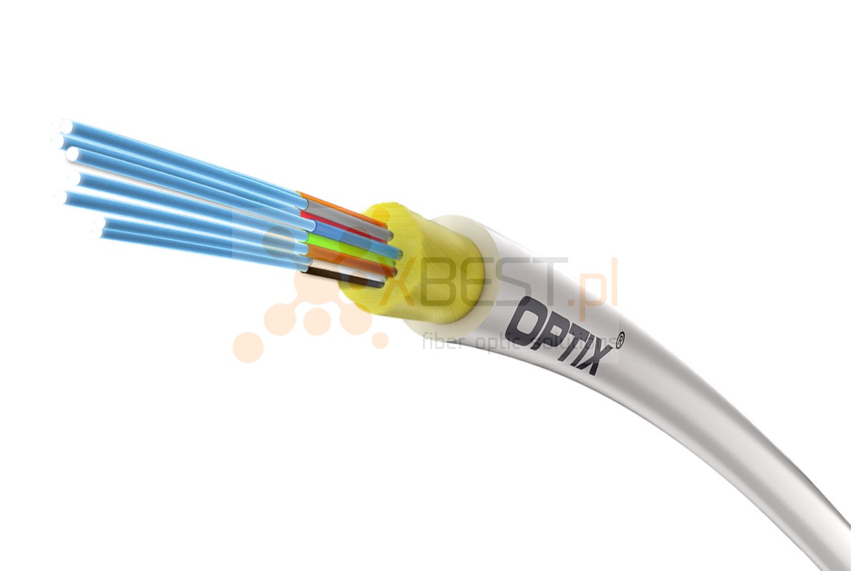 OPTIX cable Multi LSZH Eca W-NOTKSdD INFC101 4x9/125 ITU-T G.657A2 5.4/0.9mm 0.5kN WHITE - 1000m DRUM