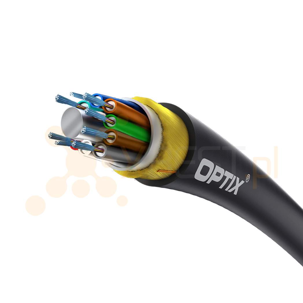 OPTIX cable ADSS-XOTKtsdD AC301 96x9/125 8T12F ITU-T G.652D 6.0kN (SPAN 150m)