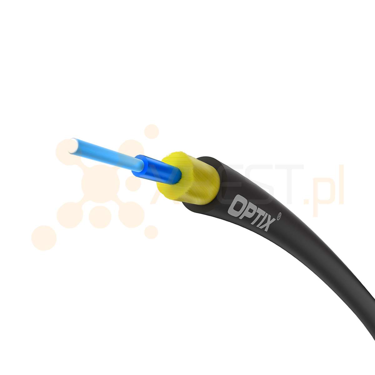 OPTIX cable AirFlow S-QOTKSdD 1x9/125 ITU-T G.657A2 0.8kN (SPAN 80m) - 2000m BOX