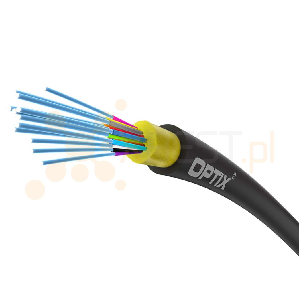 OPTIX cable AirFlow S-QOTKSdD CC101 12x9/125 ITU-T G.657A2 0.8kN (SPAN 80m) - 1000m BOX