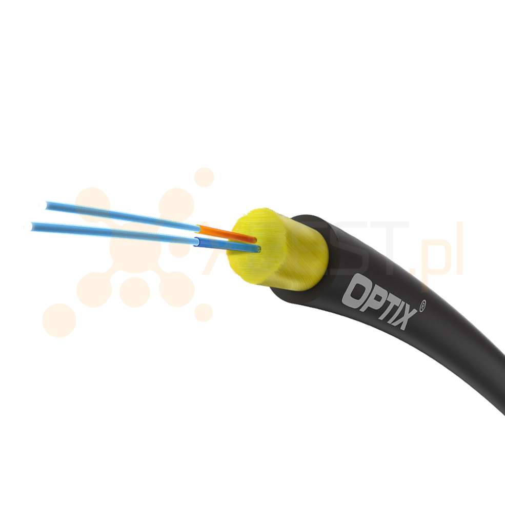 OPTIX cable AirFlow S-QOTKSdD 2x9/125 ITU-T G.657A2 0.8kN (SPAN 80m) - 2000m BOX