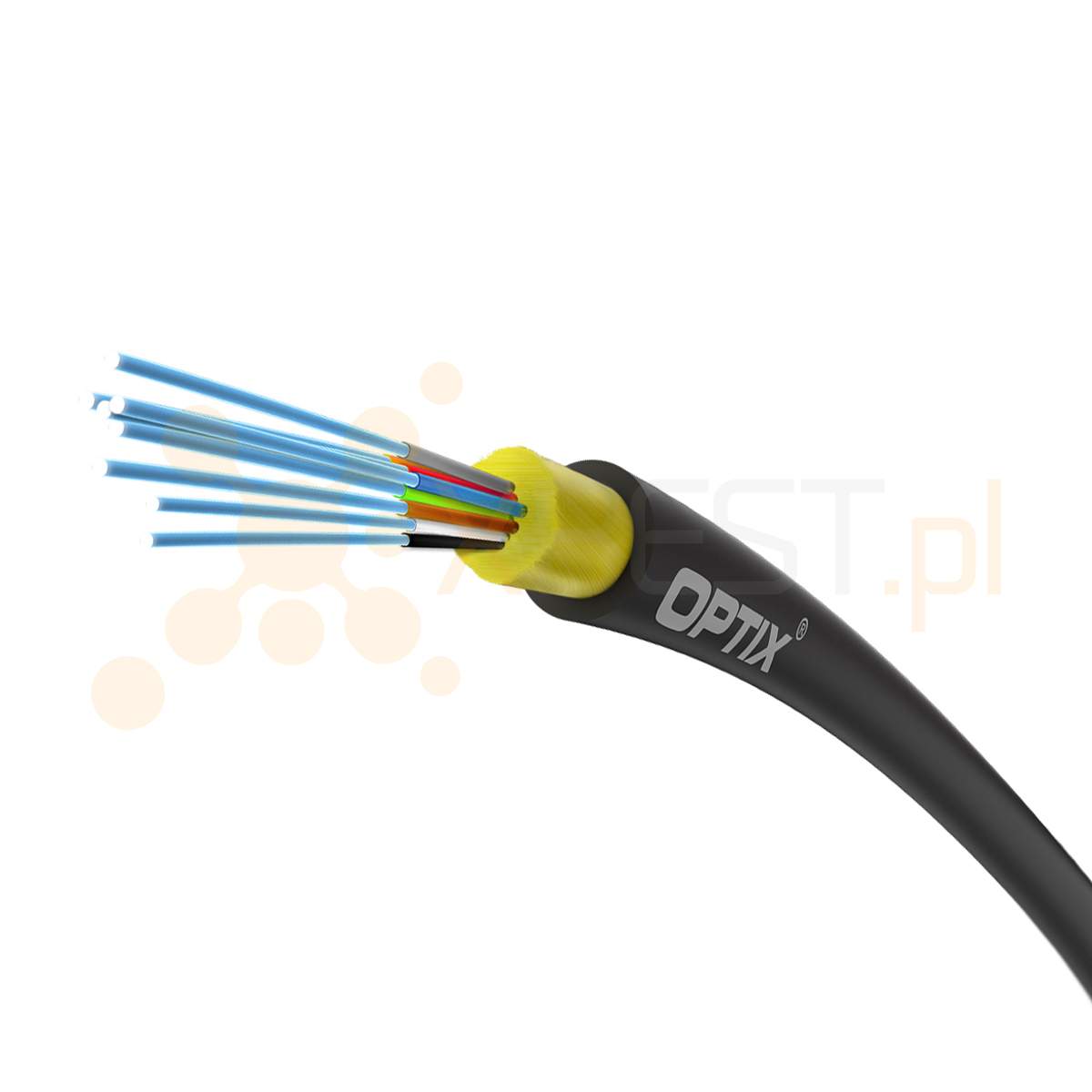 OPTIX cable AirFlow S-QOTKSdD CC101 8x9/125 ITU-T G.657A2 0.8kN (SPAN 80m) - 2000m DRUM