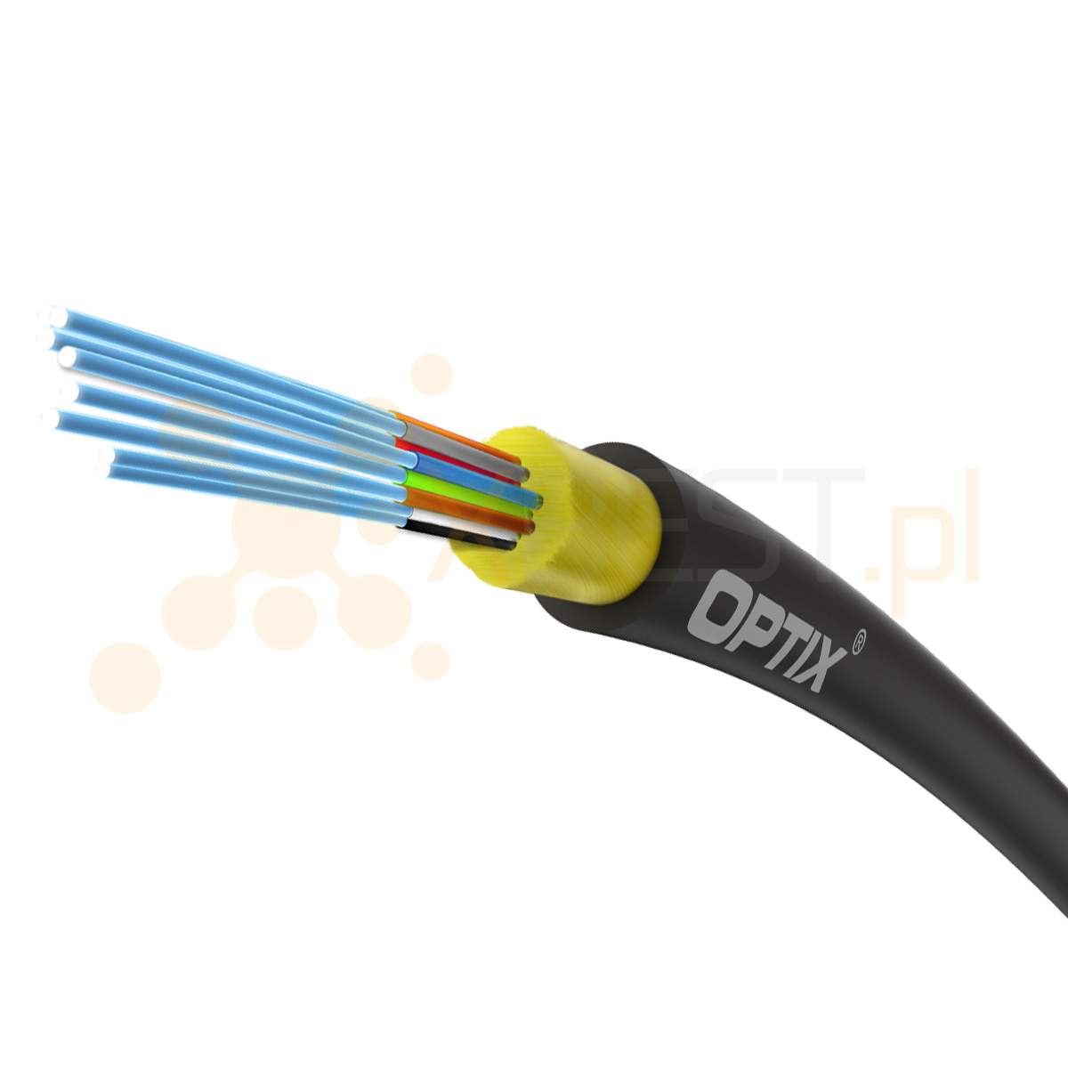 OPTIX cable Mini LSZH B2ca W-NOTKSdD INFC201 12x9/125 ITU-T G.657A2 3.0/0.25mm 0.12kN BLACK - 1000m BOX