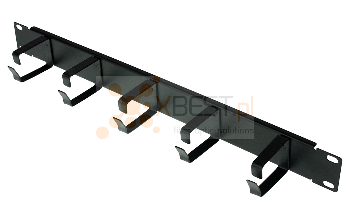 Organizer kabli 1U 19", 5 uchwytów, metalowy