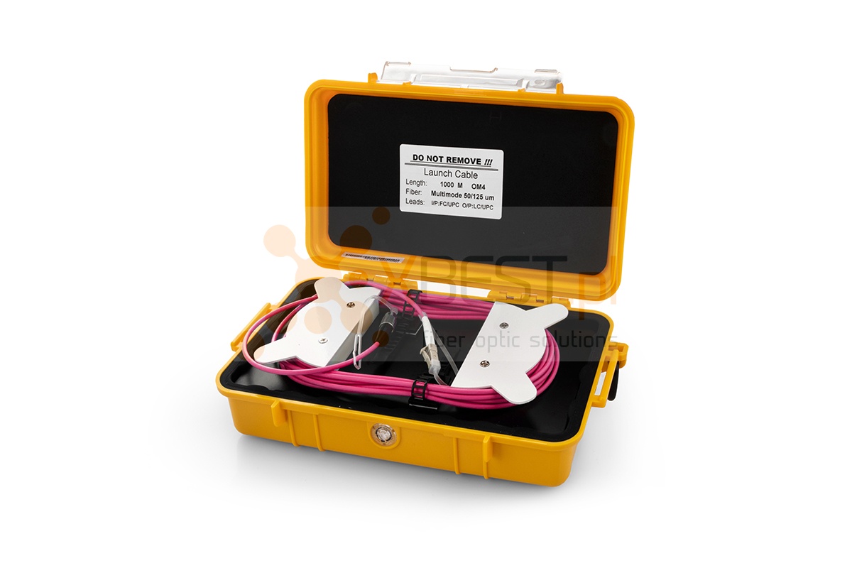 OTDR Launch cable BOX, 50/125um (OM4), 1km, FC/UPC-LC/UPC (rozbiegówka) 