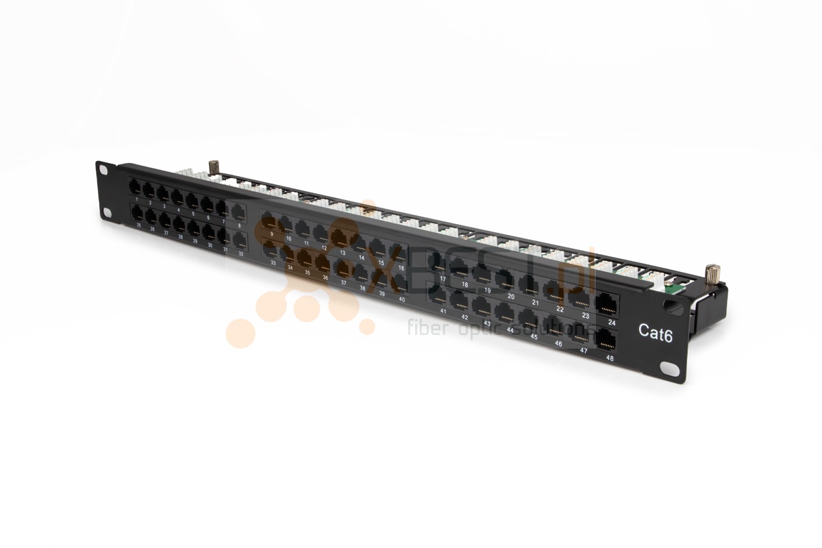 Patch Panel 19" kat.6 1U 48x RJ45