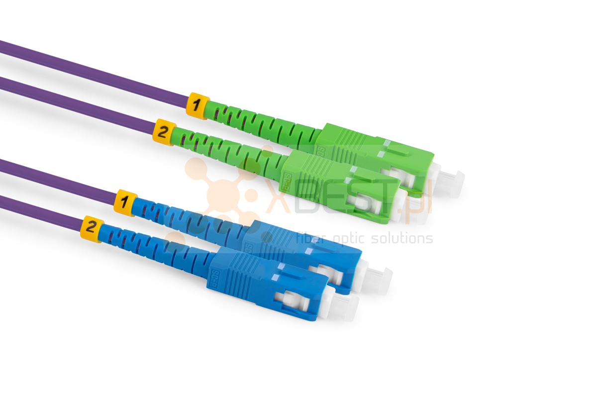 Patchcord ConnLink SILVER SC/APC-SC/UPC G.657B3 DUPLEX 10M 3.0mm VIOLET LSZH