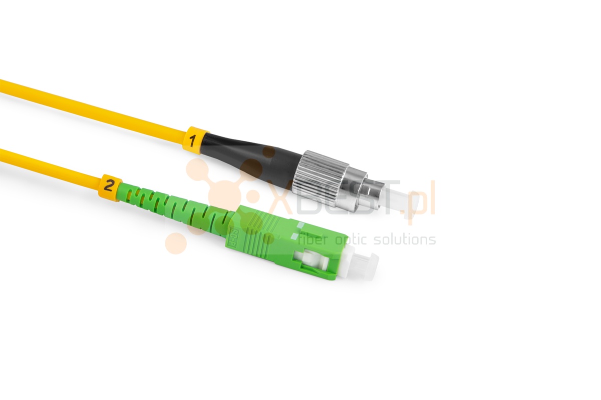 Patchcord ConnLink GOLD FC/UPC-SC/APC G.652D SIMPLEX 15M 3.0mm YELLOW LSZH