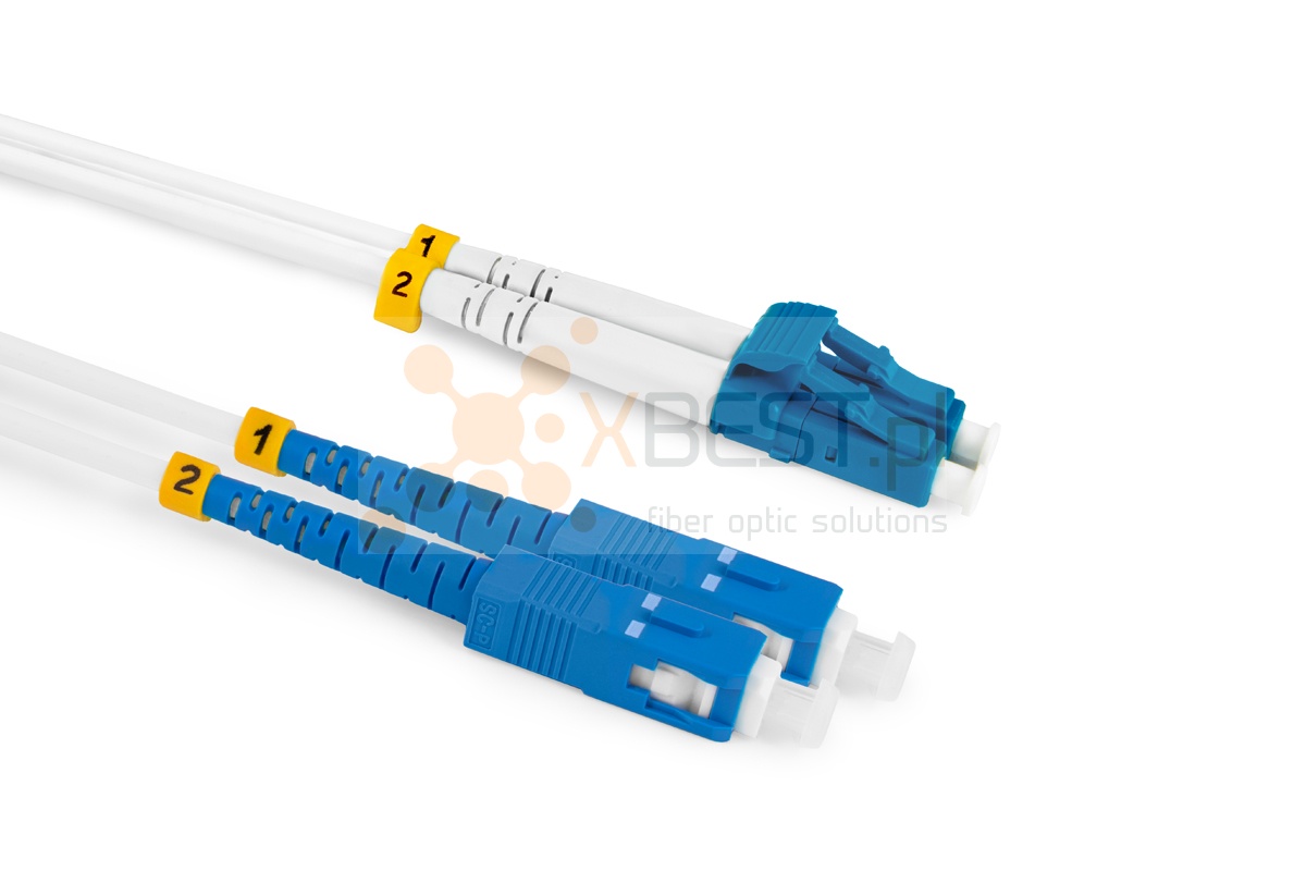 Patchcord ConnLink GOLD LC/UPC-SC/UPC G.657A2 DUPLEX 2M 2.0mm WHITE LSZH