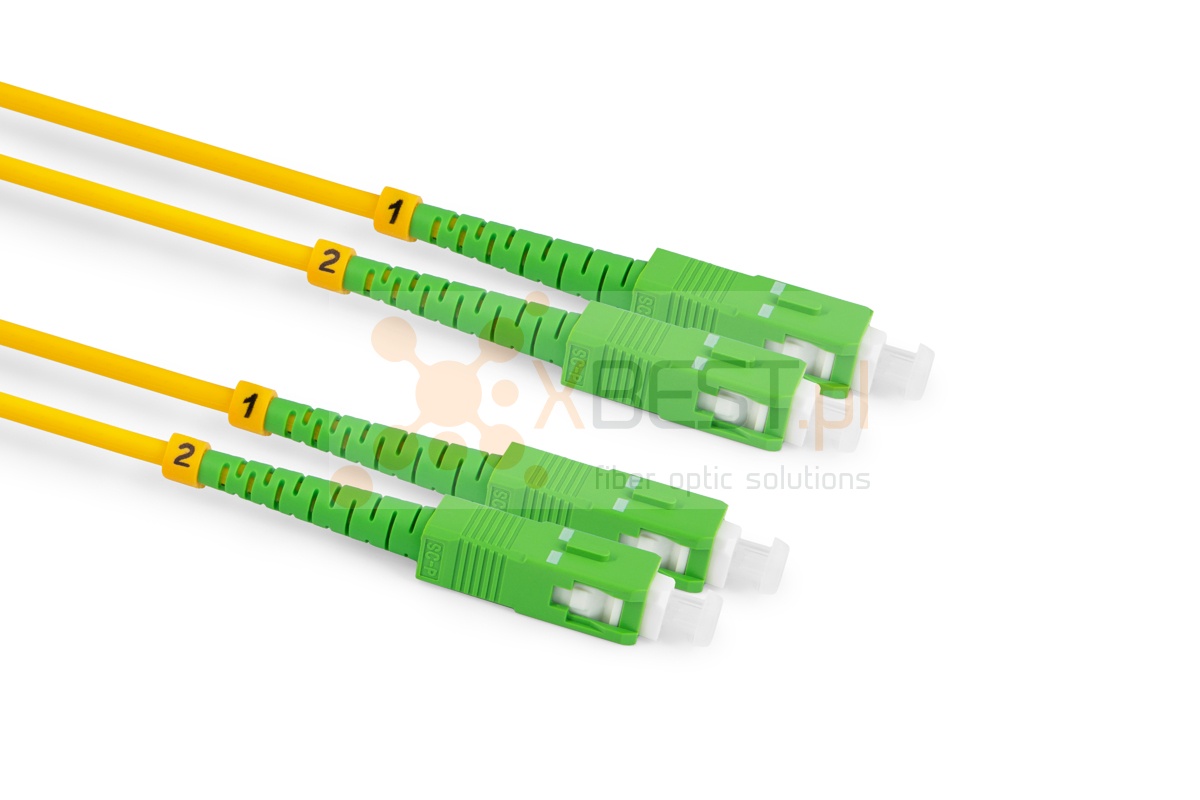 Patchcord ConnLink GOLD SC/APC-SC/APC G.652D DUPLEX 0.5M 3.0mm YELLOW LSZH