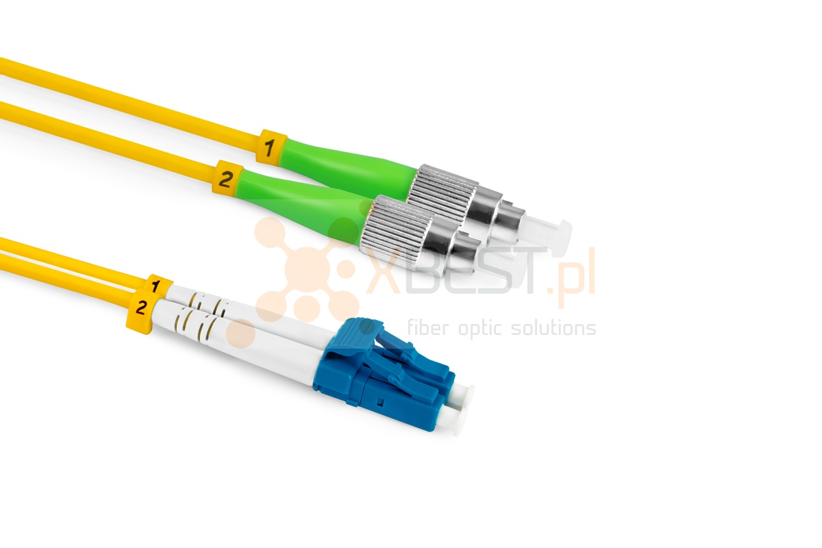 Patchcord ConnLink SILVER FC/APC-LC/UPC G.652D DUPLEX 1M 3.0mm YELLOW LSZH