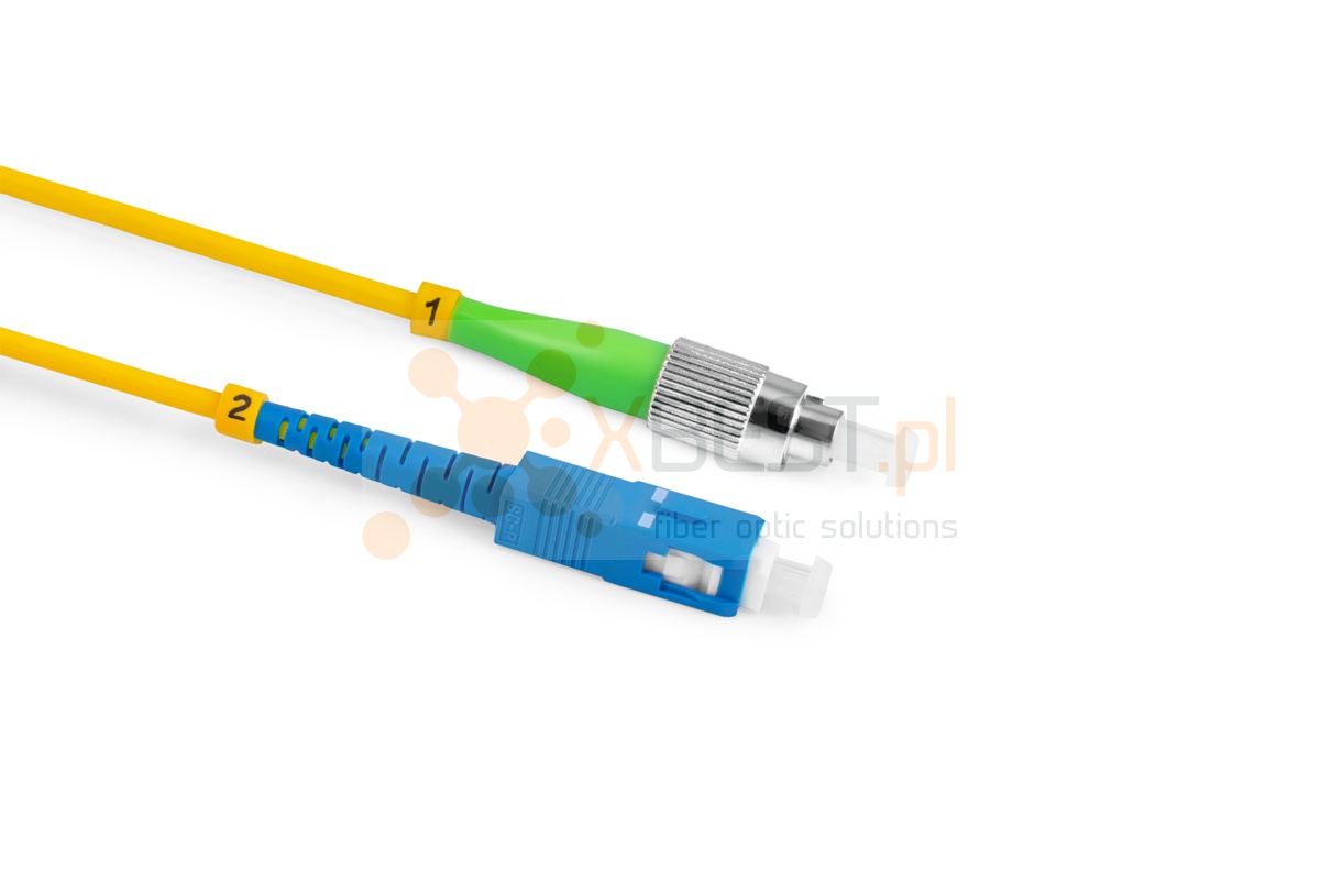 Patchcord ConnLink SILVER FC/APC-SC/UPC G.652D SIMPLEX 15M 3.0mm YELLOW LSZH