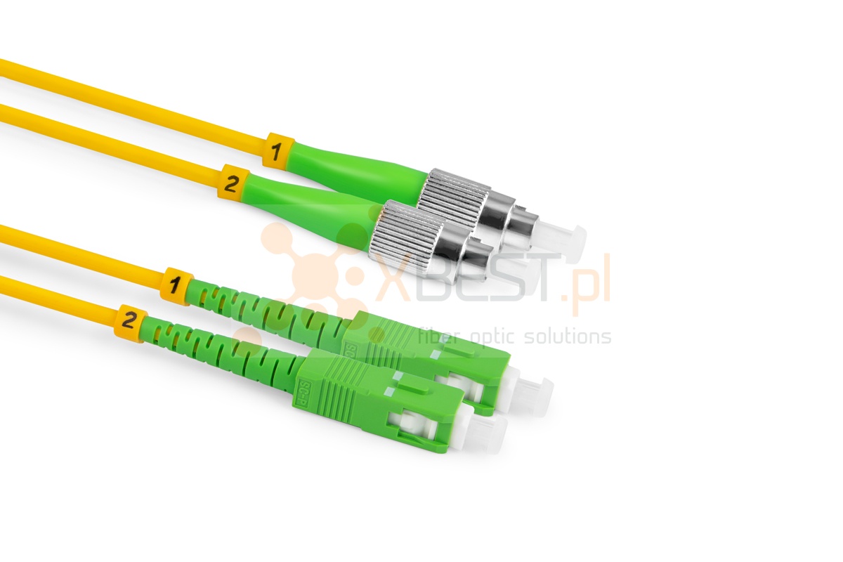 Patchcord ConnLink SILVER FC/APC-SC/APC G.652D DUPLEX 5M 3.0mm YELLOW LSZH