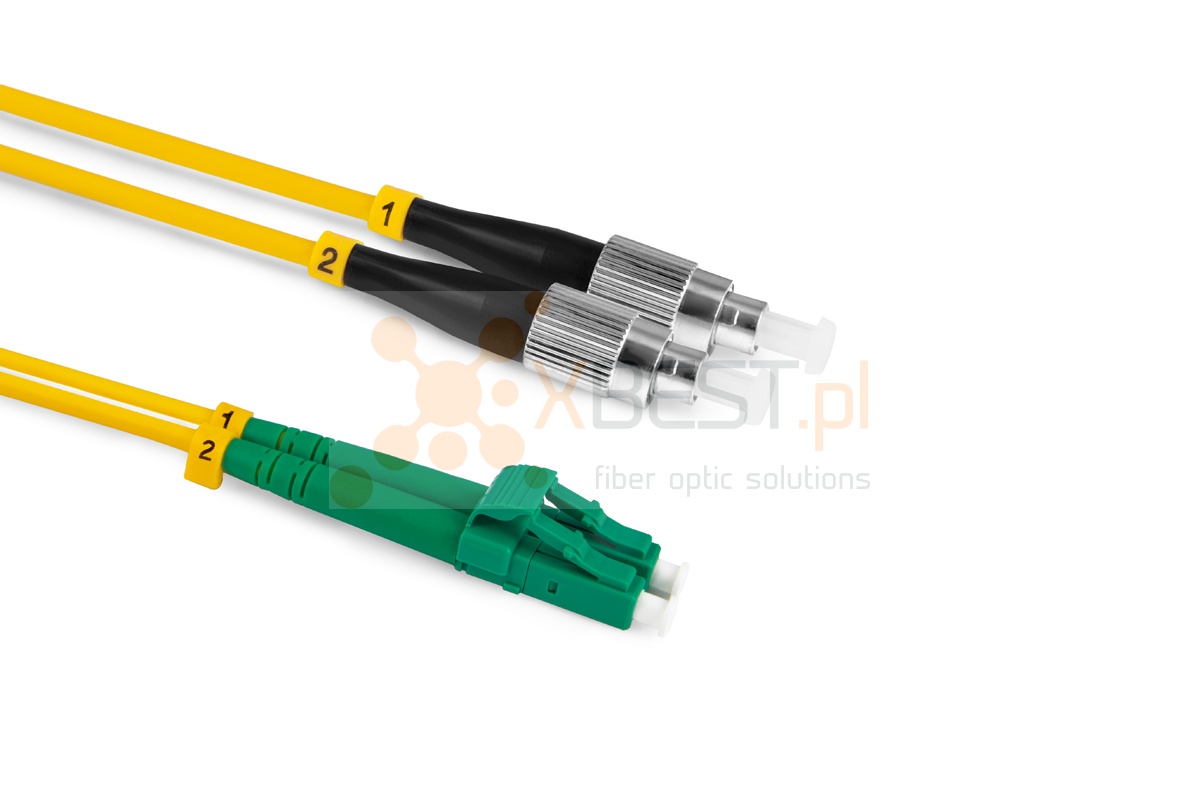 Patchcord ConnLink SILVER FC/UPC-LC/APC G.652D DUPLEX 1M 3.0mm YELLOW LSZH