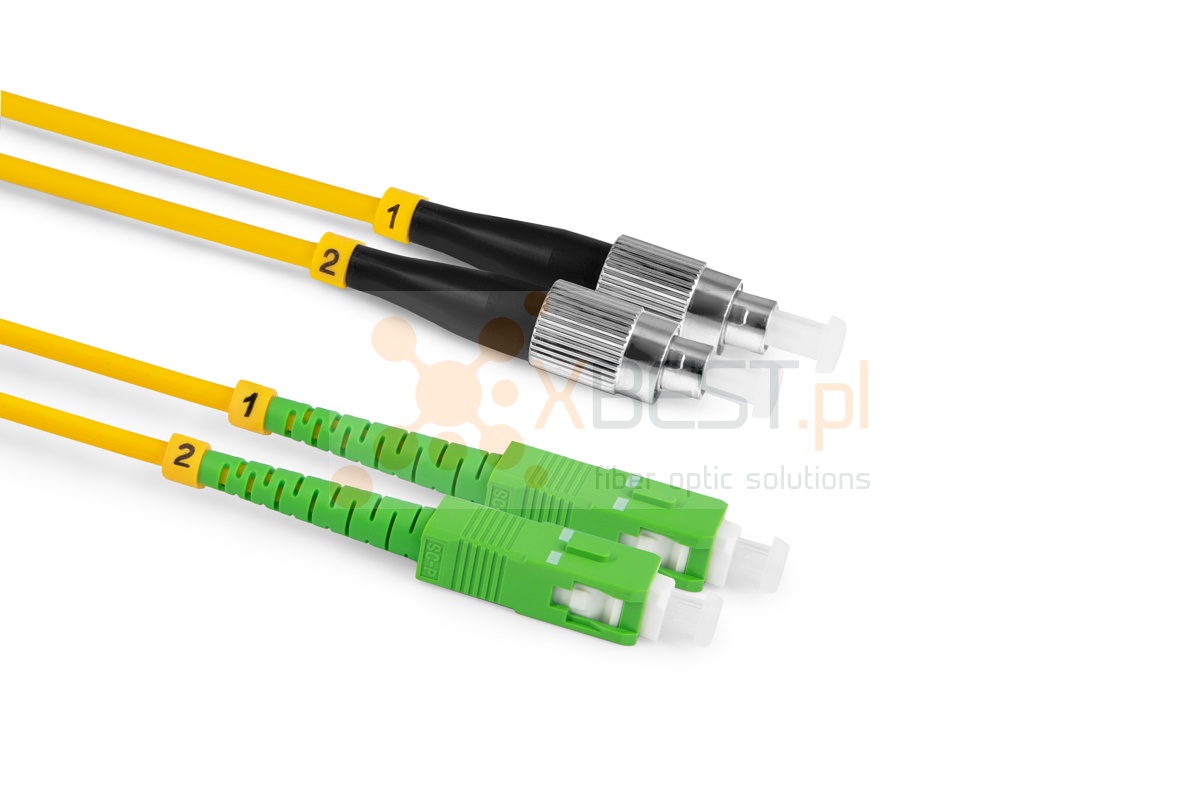 Patchcord ConnLink SILVER FC/UPC-SC/APC G.652D DUPLEX 5M 3.0mm YELLOW LSZH