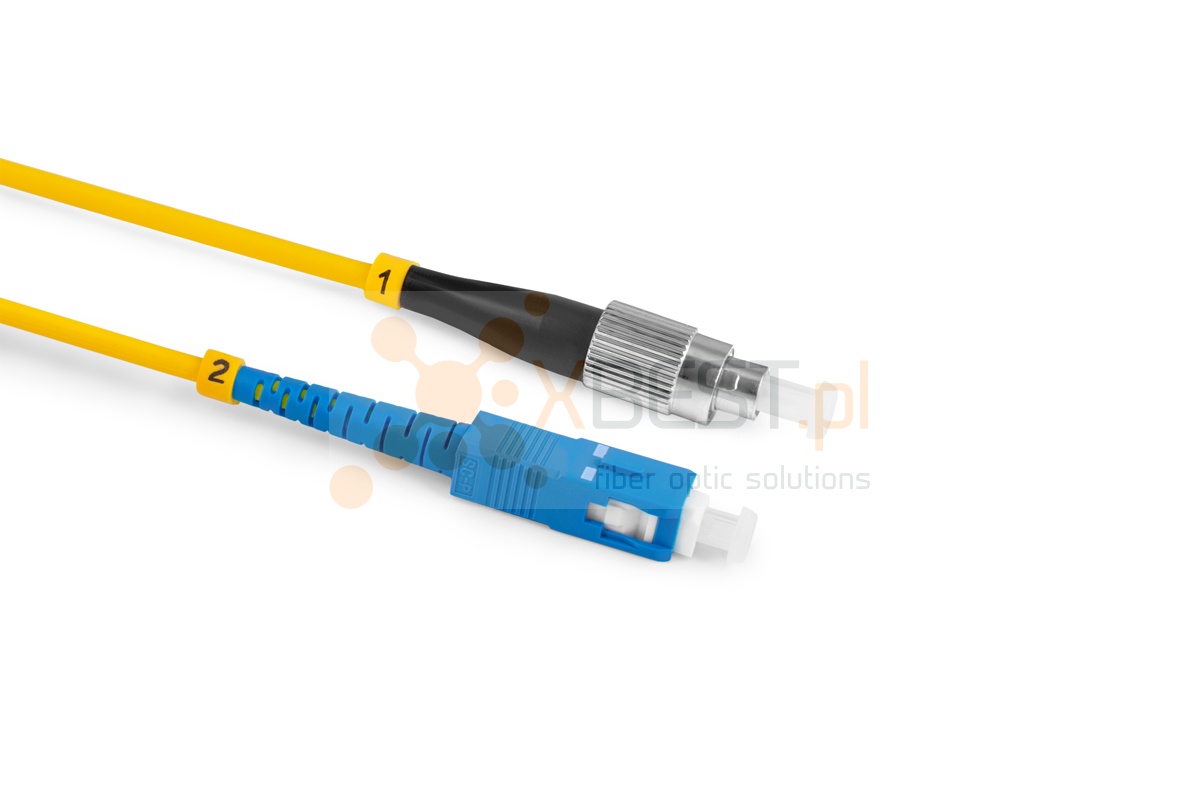 Patchcord ConnLink SILVER FC/UPC-SC/UPC G.652D SIMPLEX 2M 3.0mm YELLOW LSZH