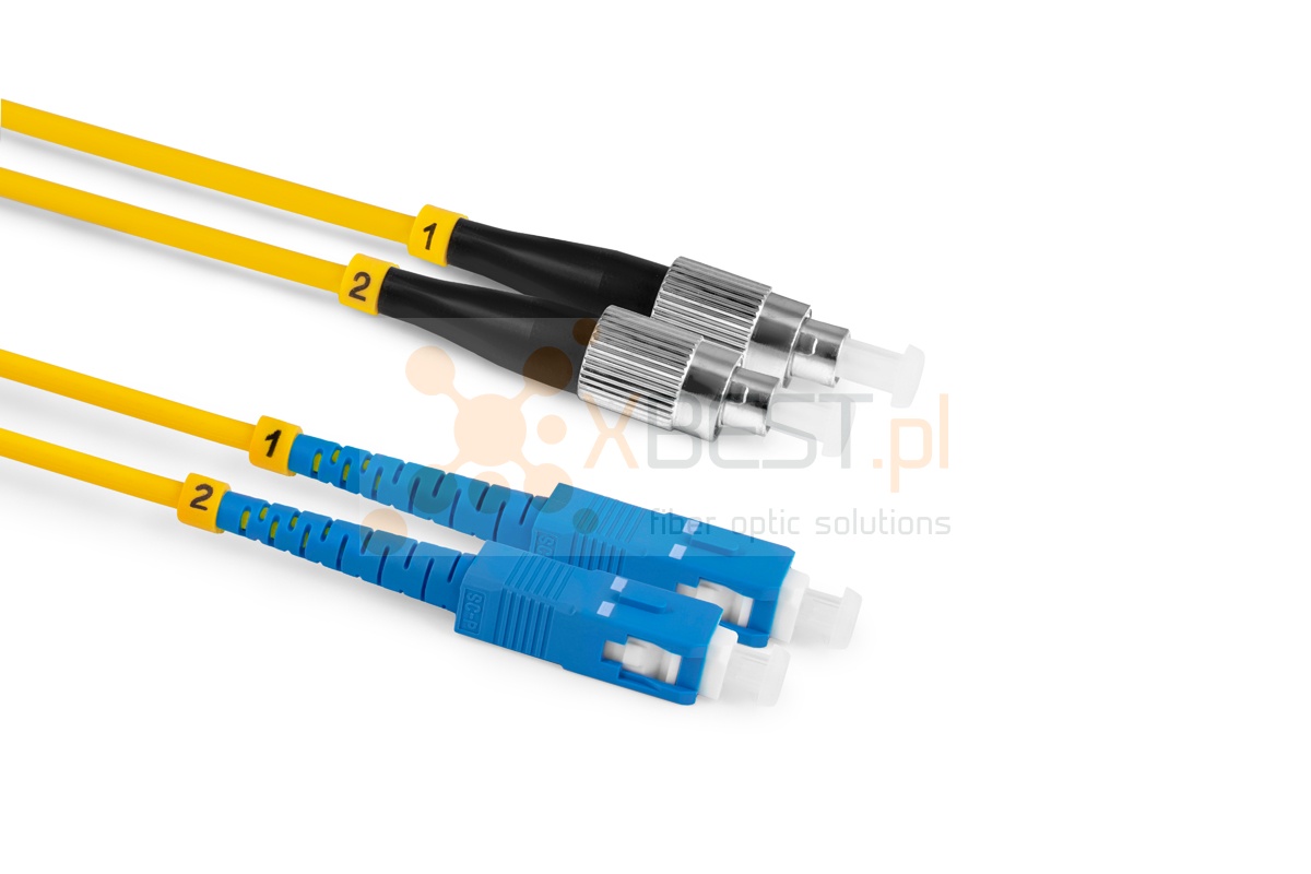 Patchcord ConnLink SILVER FC/UPC-SC/UPC G.652D DUPLEX 5M 3.0mm YELLOW LSZH