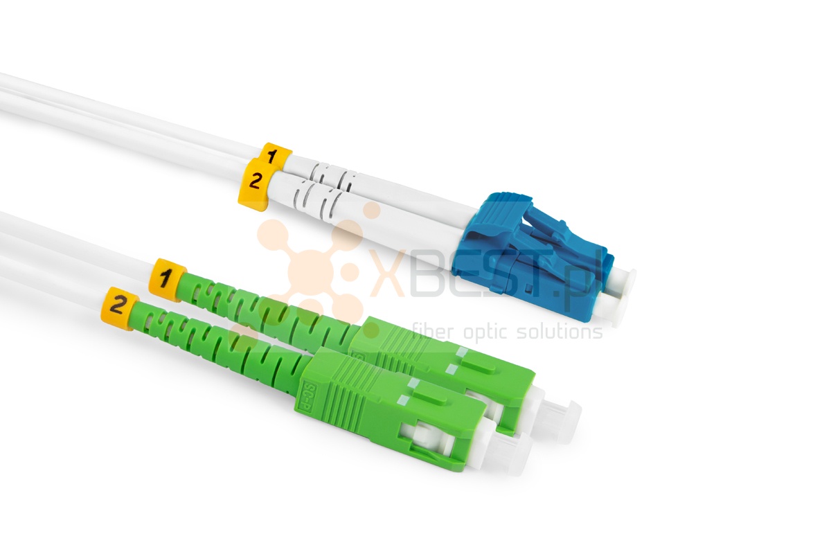 Patchcord ConnLink SILVER LC/UPC-SC/APC G.657A2 DUPLEX 5M 3.0mm WHITE LSZH