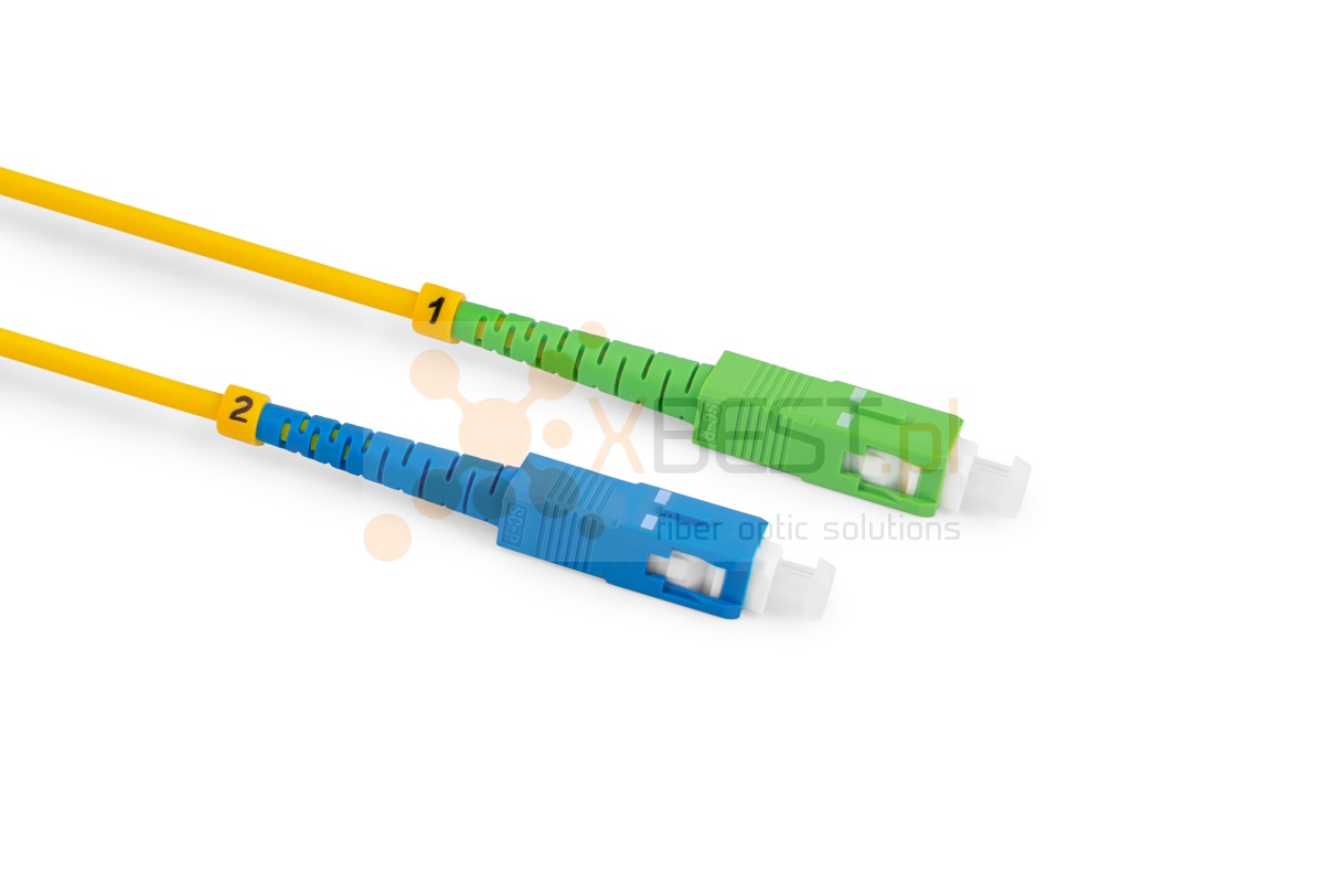 Patchcord ConnLink SILVER SC/APC-SC/UPC G.652D SIMPLEX 1M 3.0mm YELLOW LSZH
