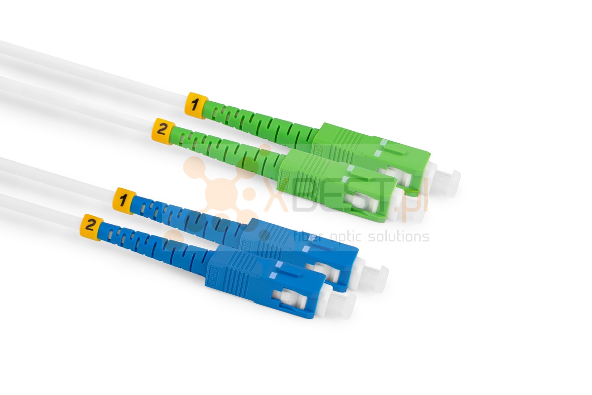 Patchcord ConnLink SILVER SC/APC-SC/UPC G.657A2 DUPLEX 1.5M 3.0mm WHITE LSZH
