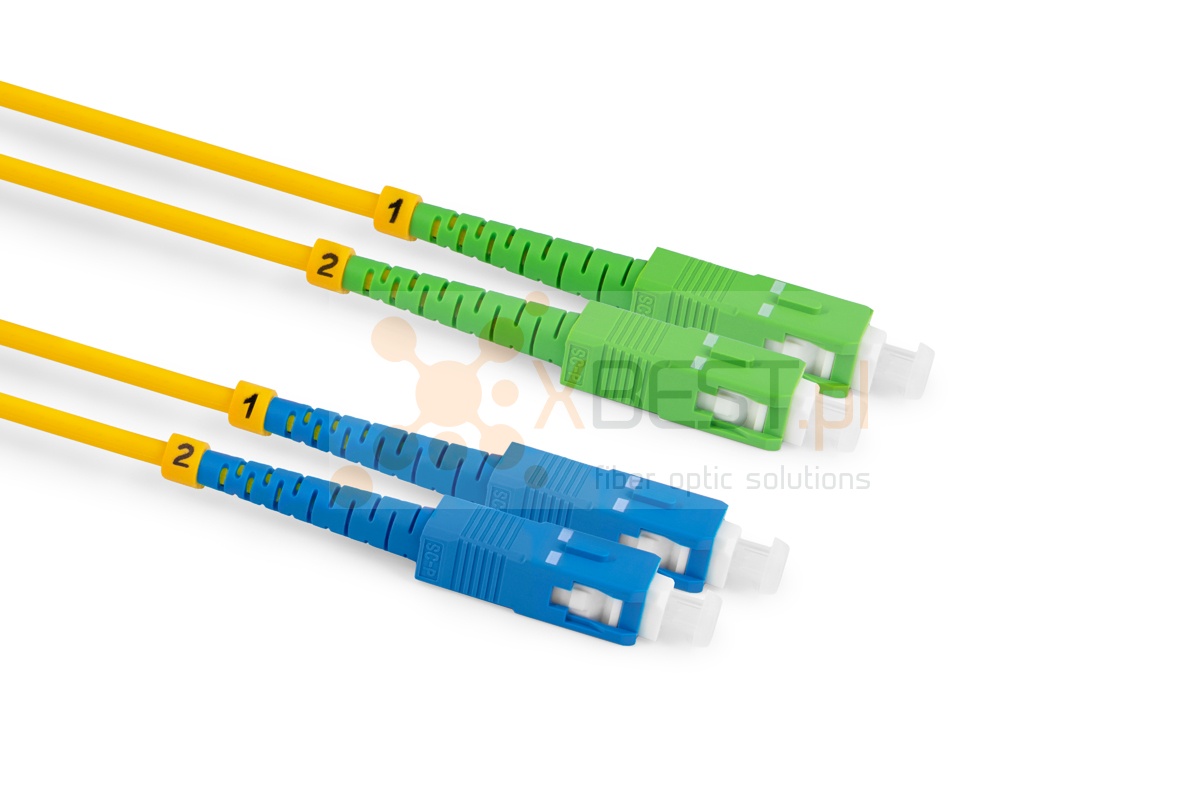 Patchcord ConnLink SILVER SC/APC-SC/UPC G.652D DUPLEX 10M 3.0mm YELLOW LSZH