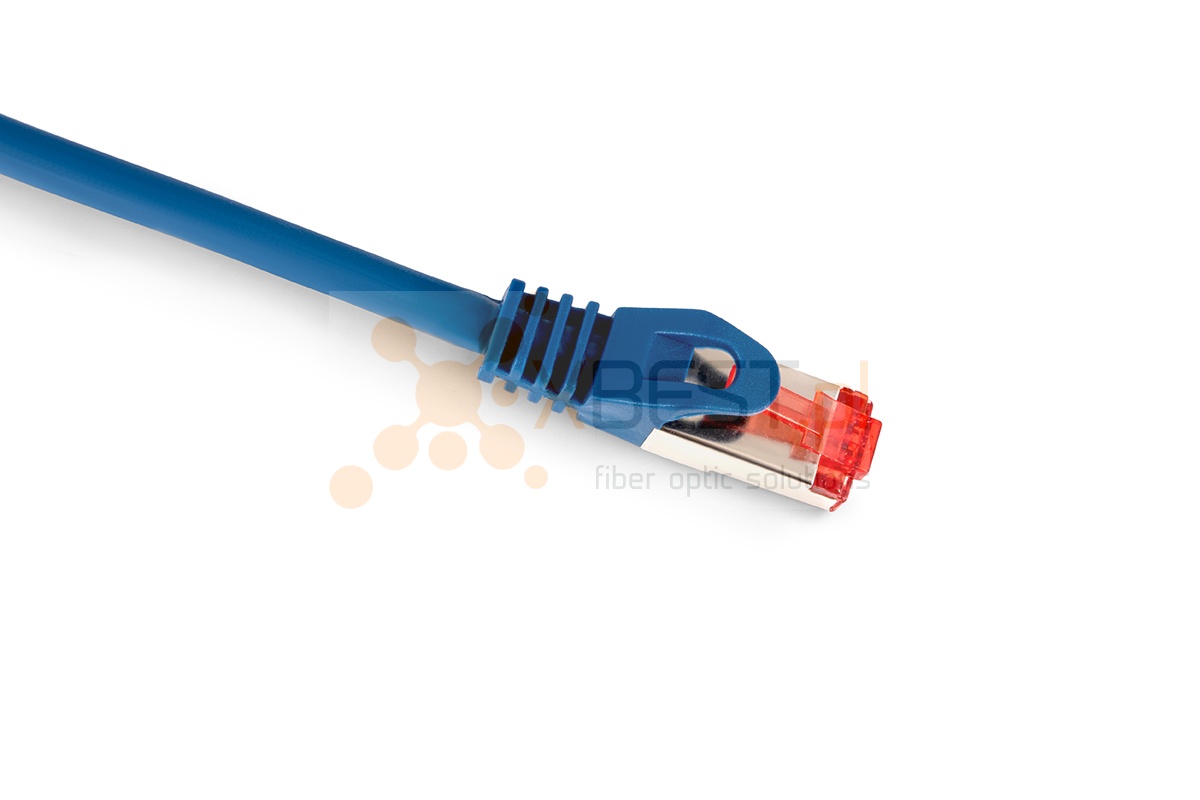 Patchcord S/FTP Cat 6A, LSZH, 2m, Niebieski