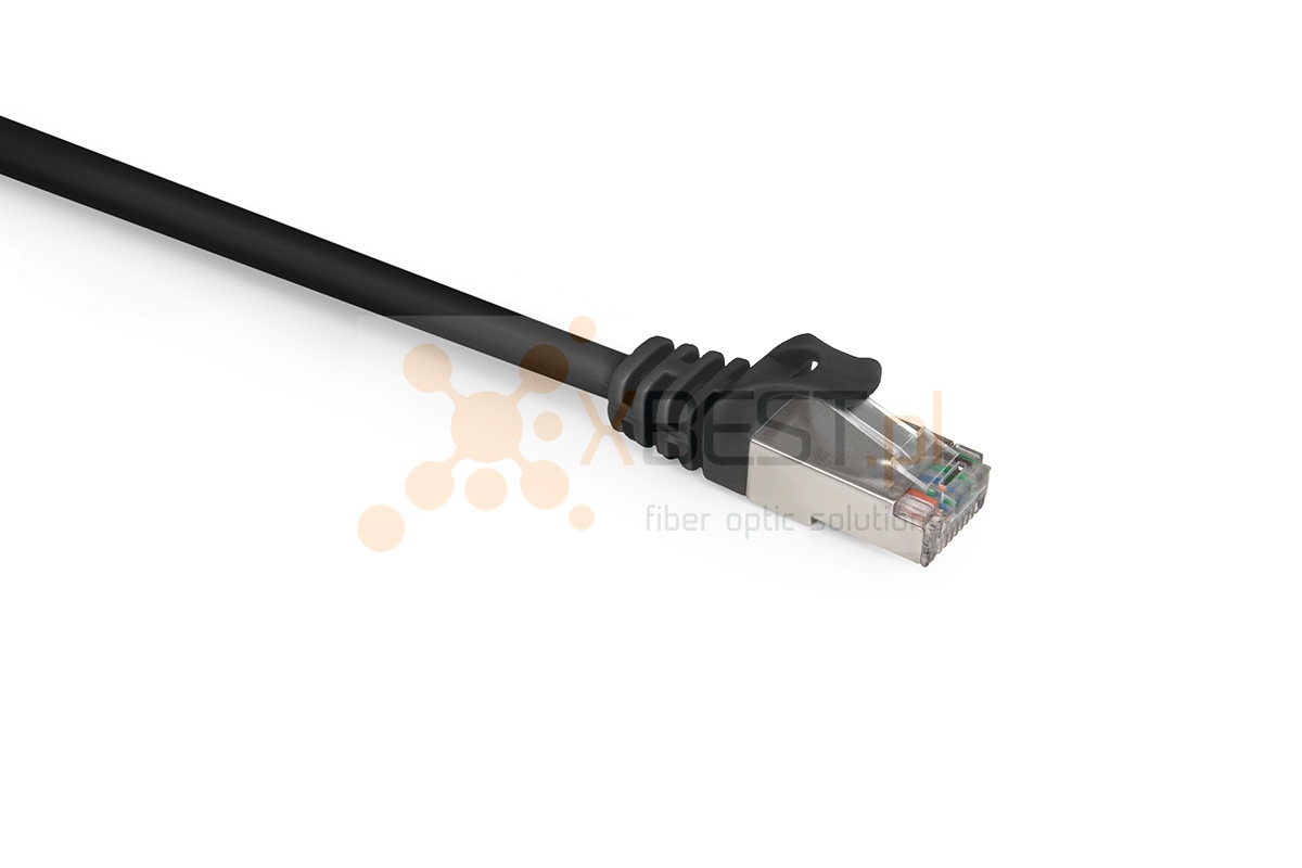 Patchcord S/FTP Cat 6A, LSZH, 10m, Czarny