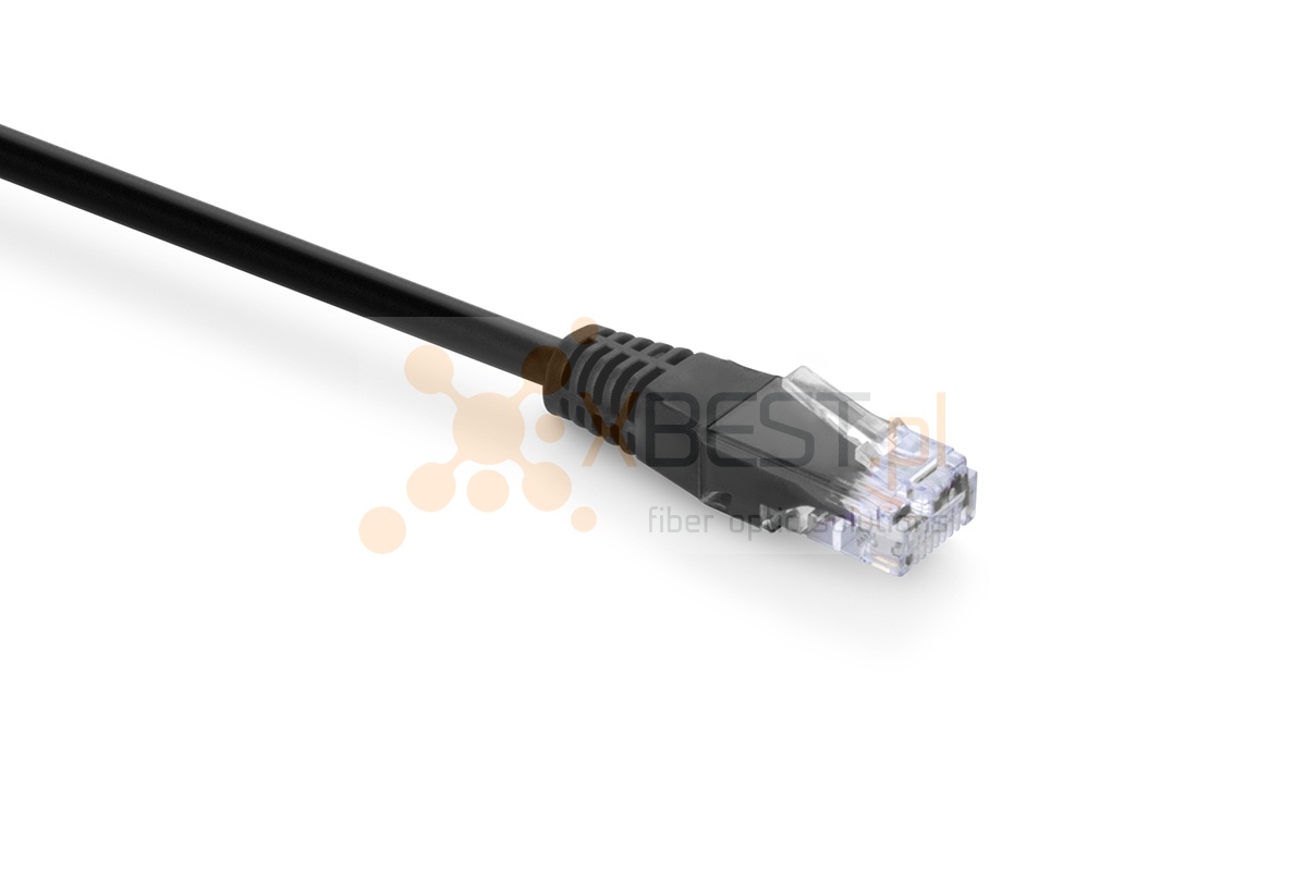 Patchcord U/UTP Cat 5e, 0.5m, czarny