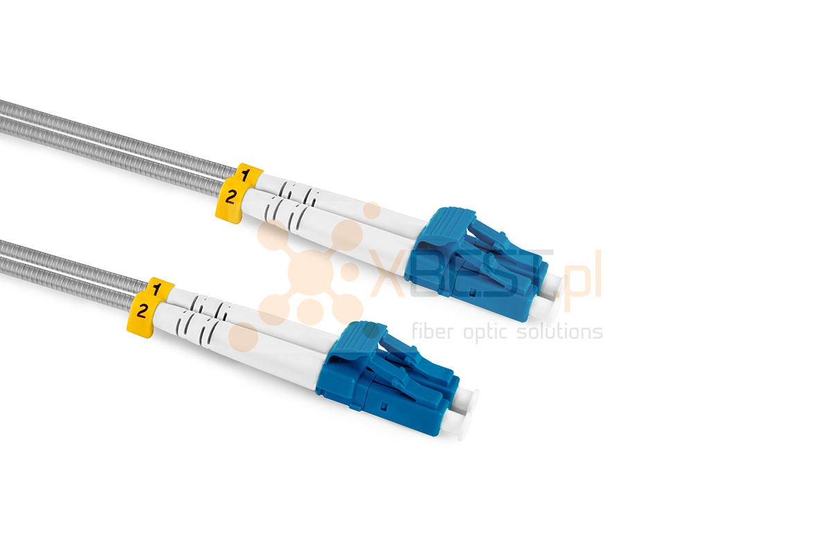 Multipatchcord ConnLink SILVER ARMOURED 2x G.657A2 LC/UPC-LC/UPC 50m 7.0mm BLACK LSZH Eca