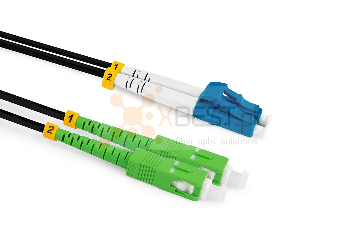 Multipatchcord ConnLink SILVER ARMOURED 2x G.657A2 LC/UPC-SC/APC 5m 3.0mm BLACK POLIETYLEN