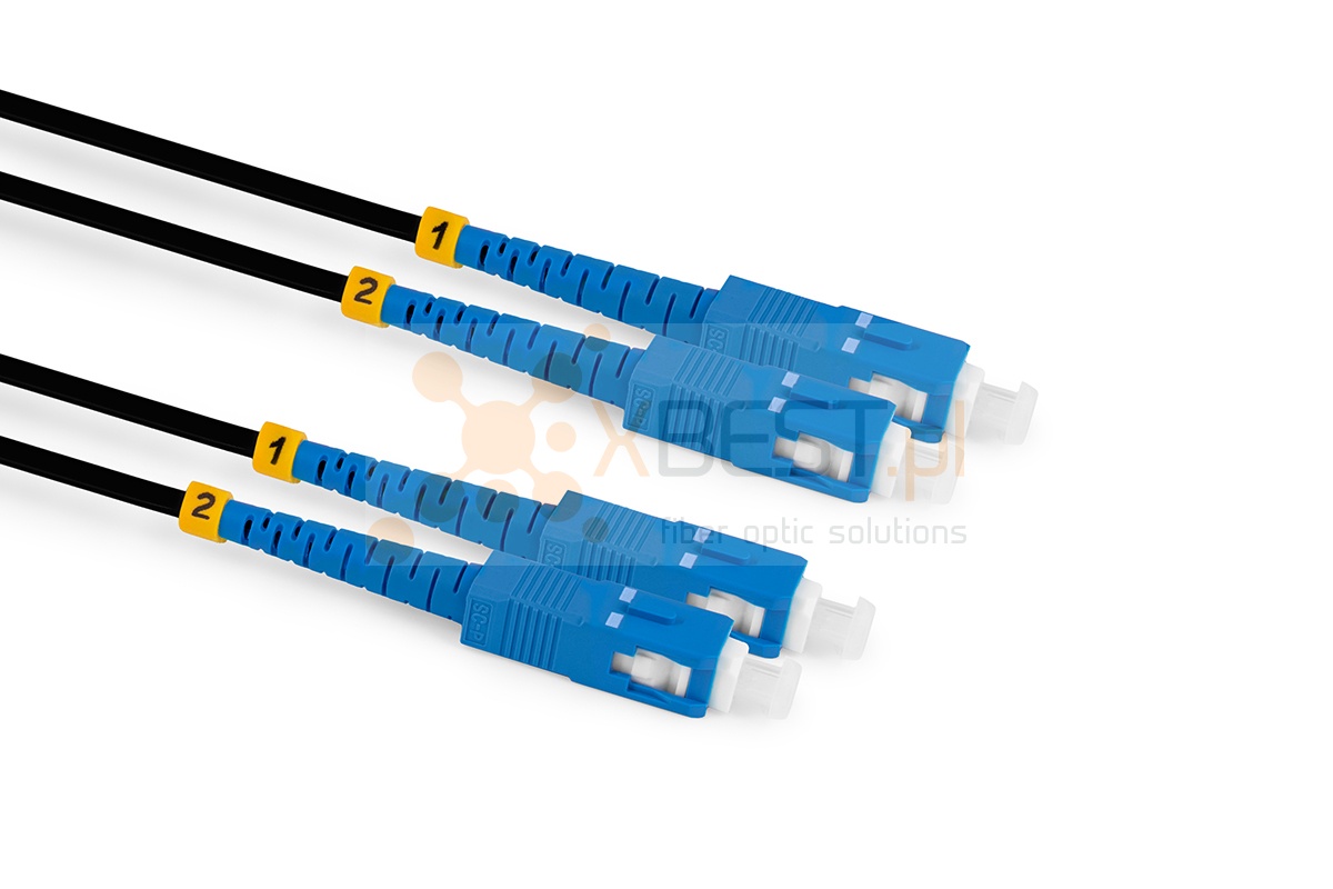 Multipatchcord ConnLink SILVER ARMOURED 2x G.657A2 SC/UPC-SC/UPC 10m 3.0mm BLACK POLIETYLEN