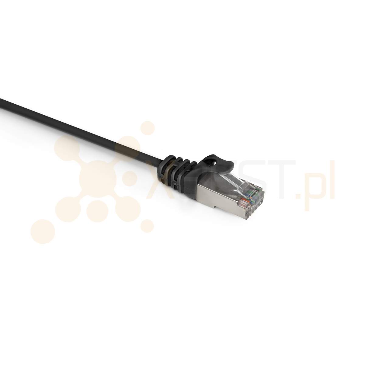 F/FTP Cat 6A Patch Cord, LSZH, 2m, Black, Slim