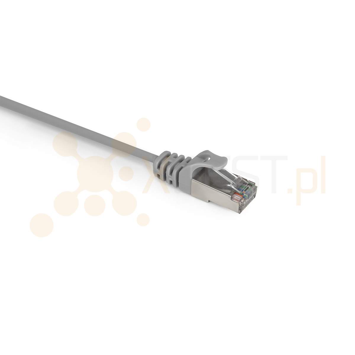 F/FTP Cat 6A Patch Cord, LSZH, 1m, Grey, Slim
