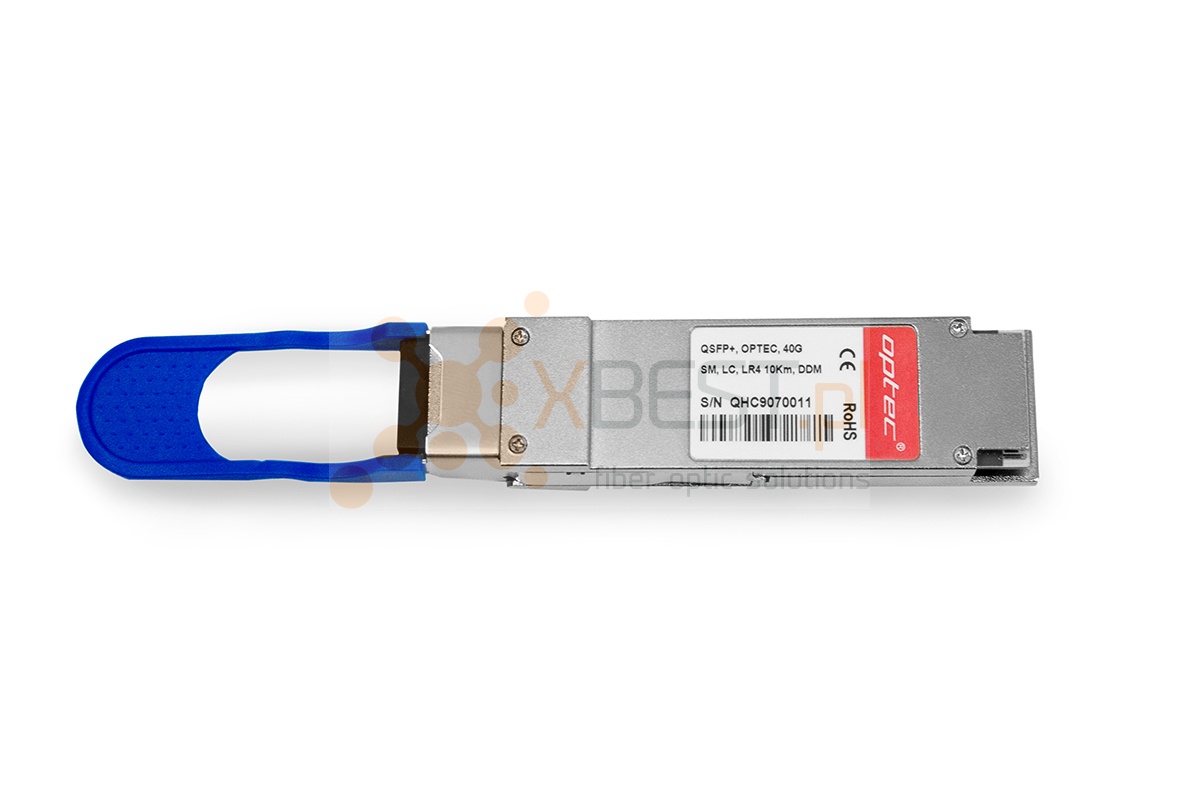 QSFP+ LR4 CWDM OPTEC, 40G, SMF LC, 7.0dB (10km) DFB/PIN, TX1271/1291/1311/1331nm, DDM